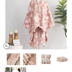 NWoT Floral Pink Cape Blanket